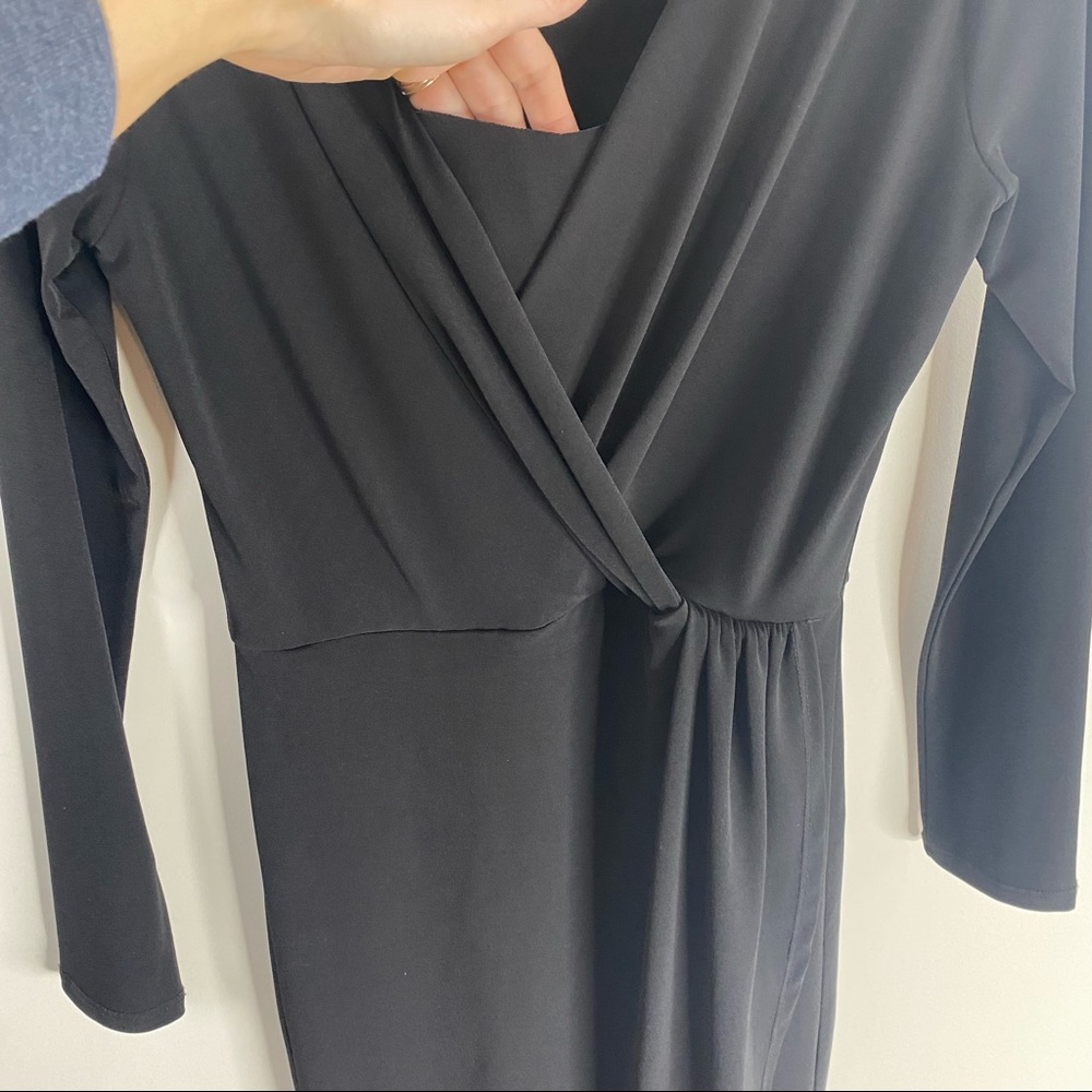 Velvet by Graham and Spencer X Anthropologie Caterina Black Faux Wrap Dress XS - Picture 5 of 12
